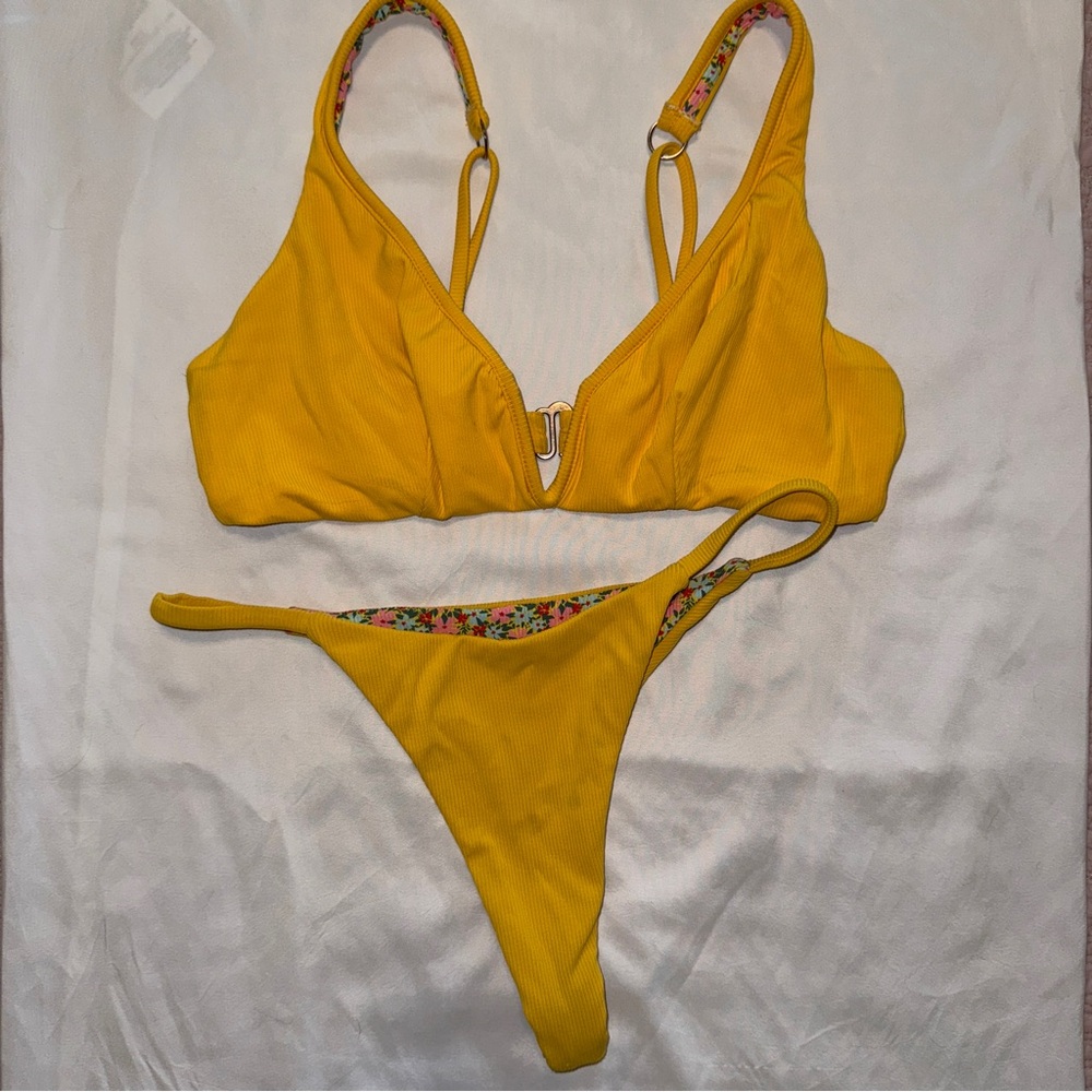 Maaji Yellow Reversible Bikini Set